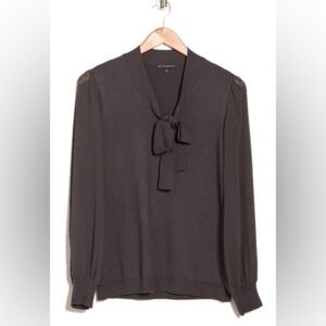 Adrianna Papell Black Sweater with Bow Accent